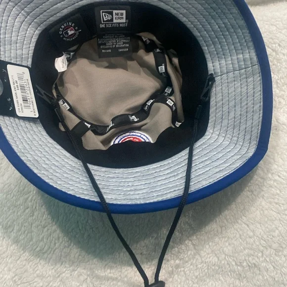 New Era⚾️ Chicago Cubs Training Bucket Hat Gray/Royal Blue Trim OSFM - Picture 6 of 8